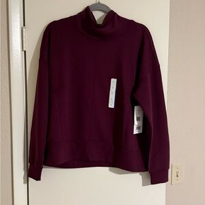 Marika Plum Cowl Neck Pullover Sweater